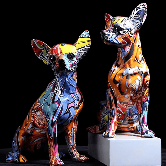 Chihuahua Graffiti Art Statuettes - techynook
